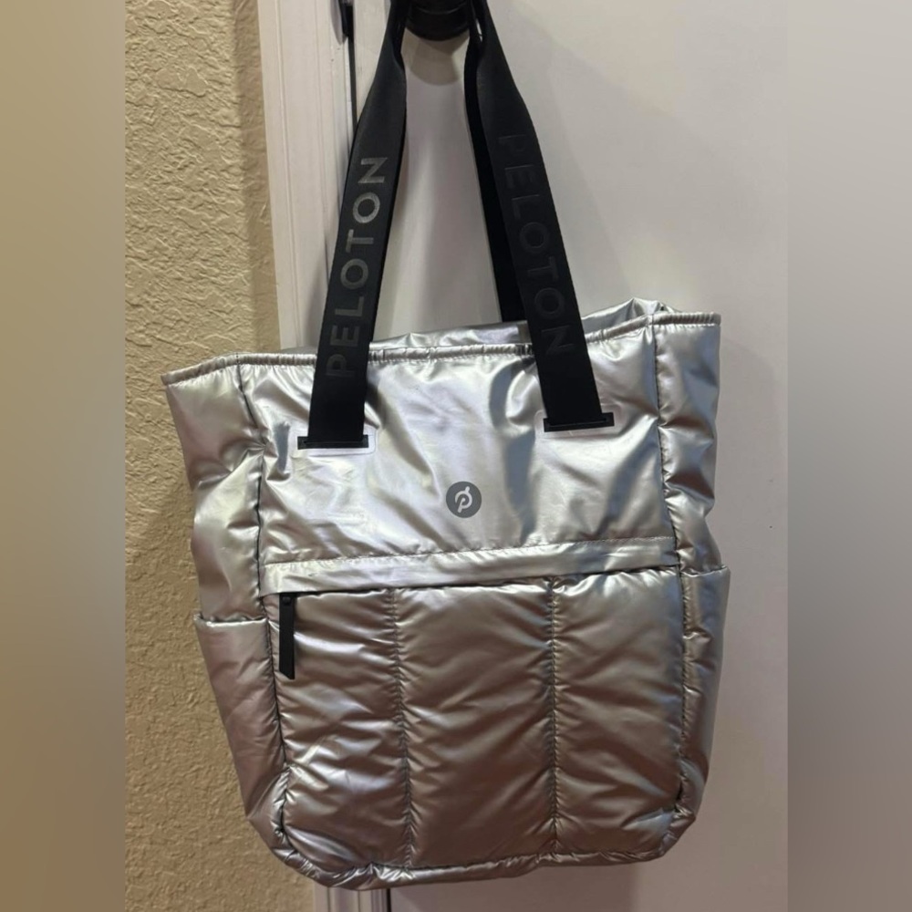 Peloton Metallic Silver Tote